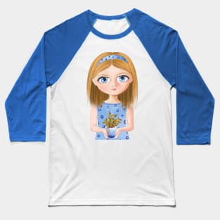 Big blue eyes girl Baseball T-Shirt